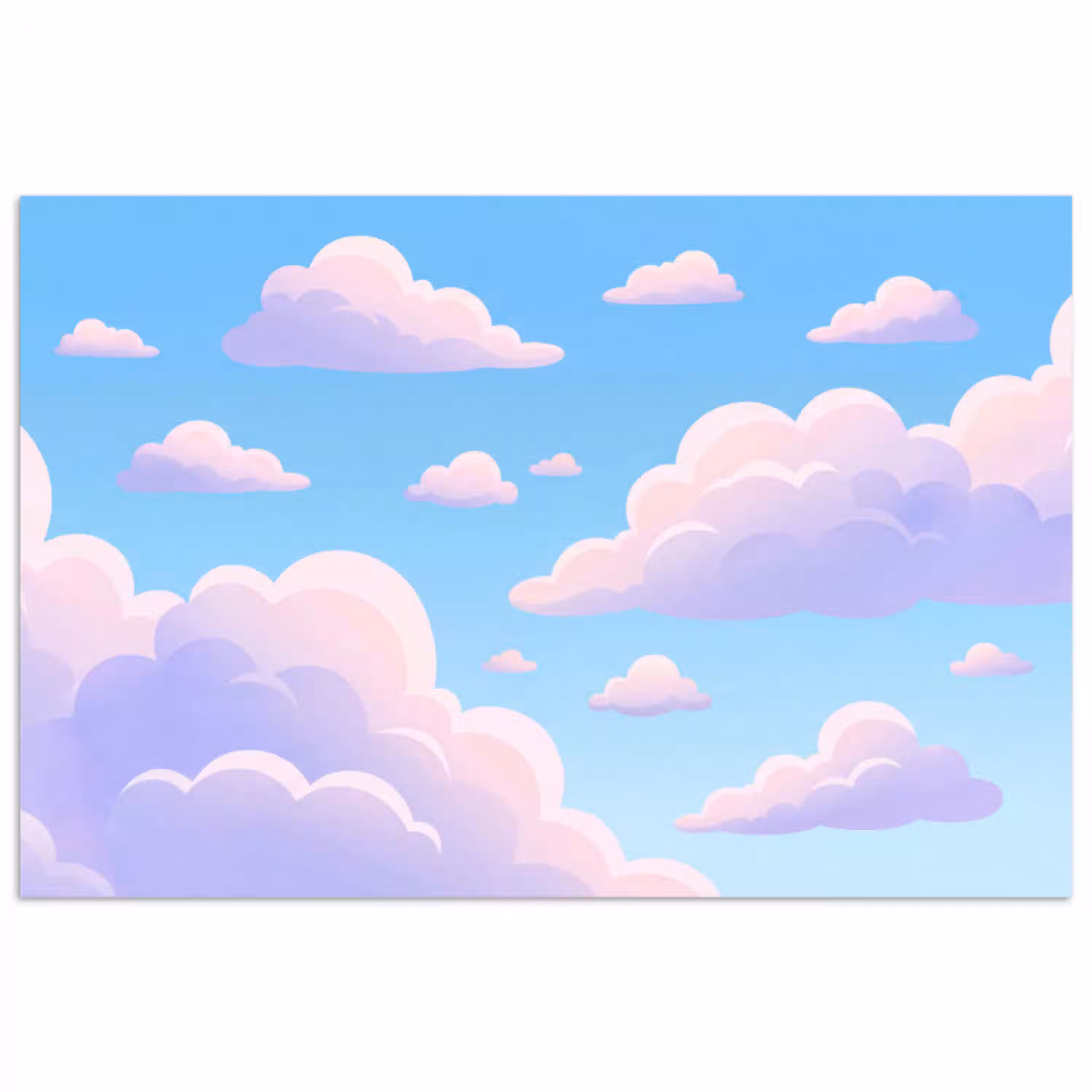 Wolken - Roze - Blauw - Natuur - Modern poster papier klein -3d