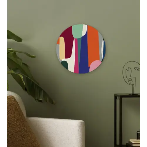 Vormen - Ritmisch - Kleuren - Abstract Wandcirkel plexiglas klein -sfeer3