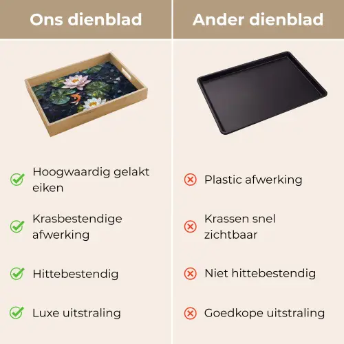 Glasstukjes - Leliebladeren - Vis - Oranje Dienblad Rechthoek middel -USP_VergelijkingNL