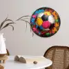 Graffiti - Voetbal - Muur - Street art - Sport Wandcirkel kunststof plaat 5mm dik klein -sfeer4