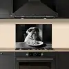 Hond - Bulldog - Pasta - Bril - Stoer - Dieren keuken achterwand spatscherm klein -sfeer1