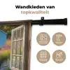 Doorkijk - Bloemen - Raam - Natuur Wandkleed katoen klein -sfeer2