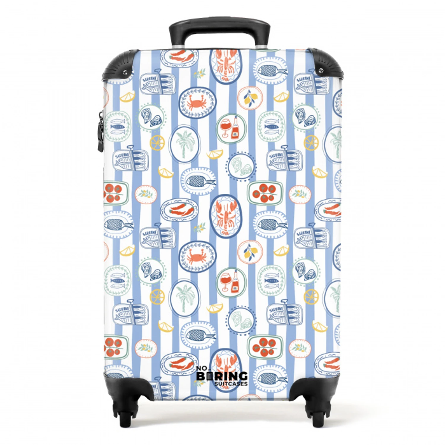 Gestreepte zomer print kleurrijk NBS - Handbagage koffer - Volwassenen Unisex middel -productfoto_recht