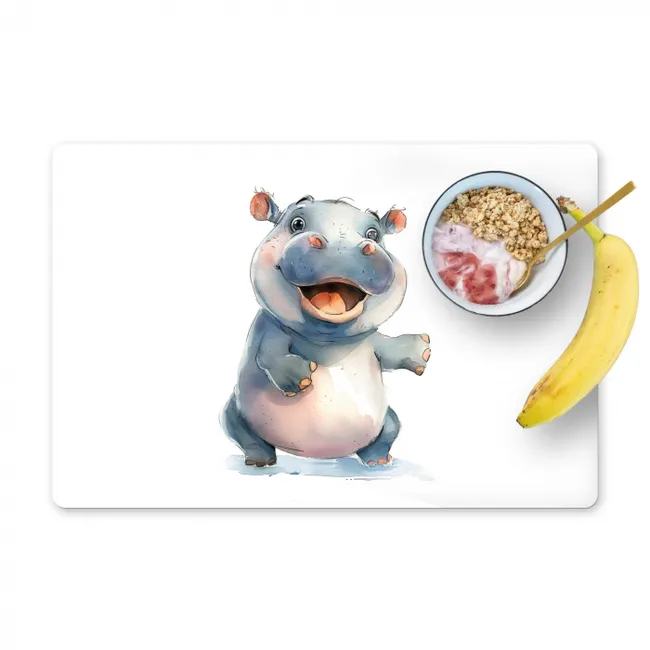 Nijlpaard - Baby dier - Dieren Placemat vinyl groot -zzzproduct_Kitchenyeah-website