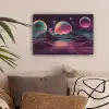 Landschap - Planeten - Horizon - Paars canvas 2cm klein -sfeer1