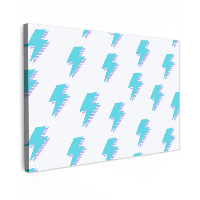 Blauw - Paars - Bliksem Tuinposter op houten frame 2 cm dik klein 845 -3d