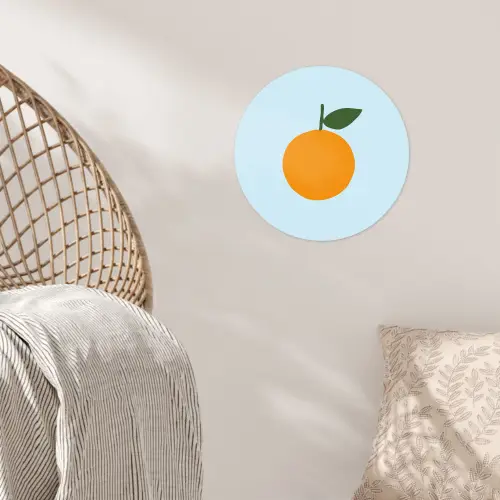 Fruit - Sinaasappel - Oranje Wandcirkel behangsticker klein -sfeer4