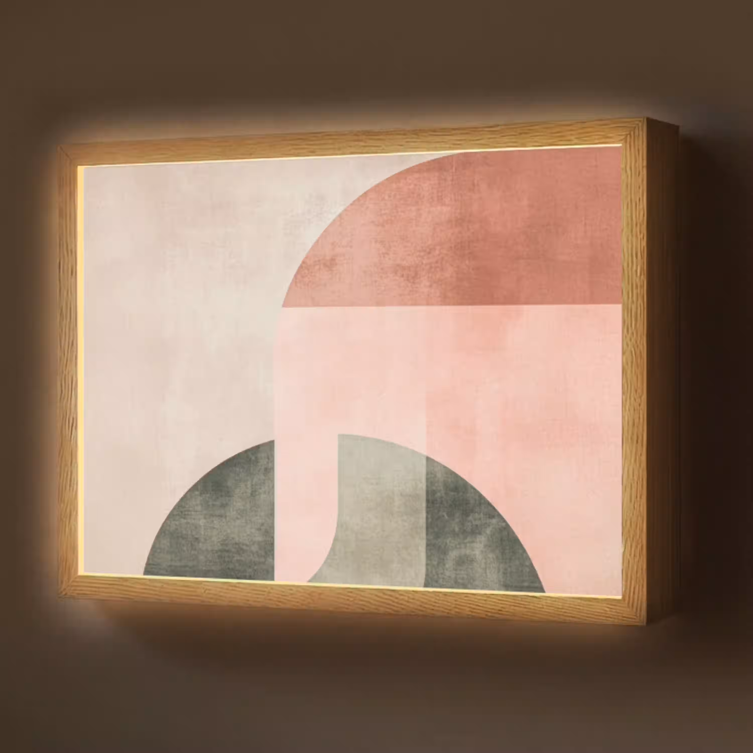 Cirkel - Abstract - Roze Light Box met batterij (Wandlamp) middel -z3d_website
