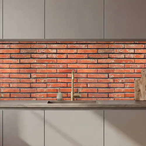 Rood - Bakstenen - Muur - Beschadiging keuken achterwand 2 middel 871 zz_3dshopping