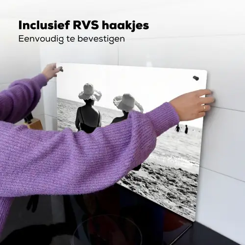 Vrouwen - Zonnehoed - Strand - Zwart - Wit Inductie beschemer met haakjes klein -ky-ophangen-nl