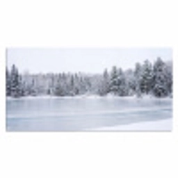 Meer - Dennen - IJs - Winter - Rustgevend Muismat XXL klein -3d_leeg