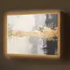 Goud - Luxe - Acryl - Kunst Light Box met batterij (Wandlamp) middel -z3d_website