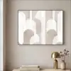 Abstracte bogen - Modern - Beige Textielframe - compleet frame klein -sfeer2