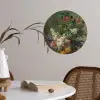 Stilleven met bloemen - Schilderij van Jan van Huysum Wandcirkel behangsticker klein -sfeer3