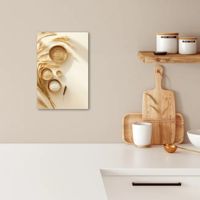 Granen - Hout - Kom - Beige KitchenYeah - Keuken - Canvas klein -sfeer1