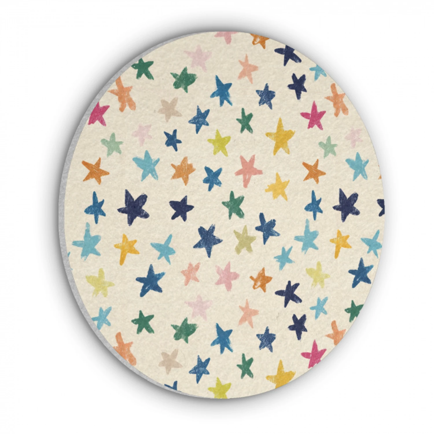Patroon - Sterren - Kleurrijk Akoestische PET Vilt - Rond klein 838 -3d