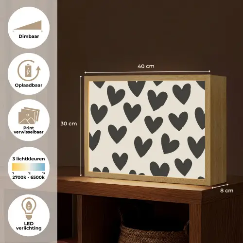 Hartjes - Zwart - Beige Light Box met batterij (Wandlamp) middel -USP_websiteoverzichtNL