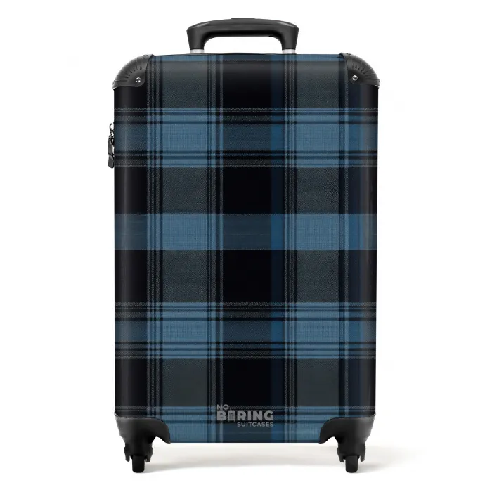 Klassiek geruit patroon in blauw tinten NBS - Handbagage koffer - Unisex middel -productfoto_recht