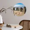 Zand - Strand - Paal - Water - Zomer Wandcirkel behangsticker klein -sfeer3