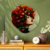 Vrouw - Appels - Rood - Bladeren Wandcirkel Organisch Plexiglas middel -sfeer2