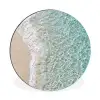 Kust - Zand - Blauw Wandcirkel aluminium klein -3d