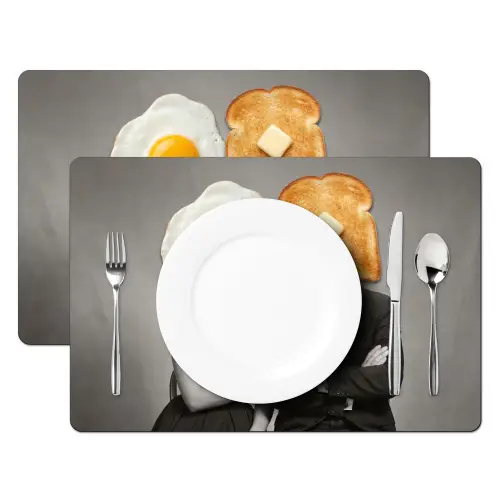 Ontbijt - Koppel - Ei - Brood Placemat vinyl groot -zzsfeer2_Kitchenyeah-website
