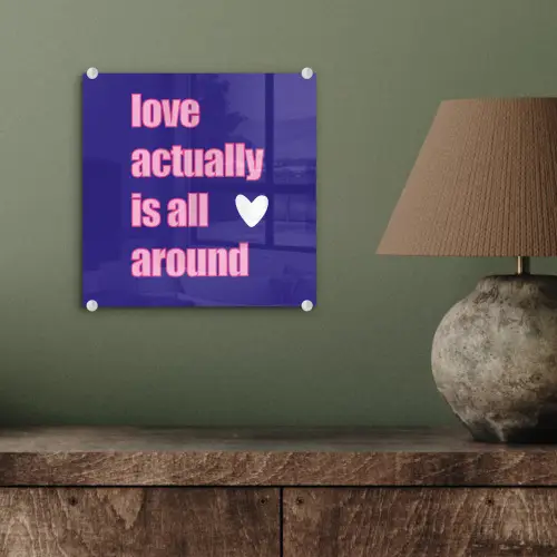 Tekst - Valentijn - Love - Blauw plexiglas 5mm klein -sfeer3