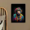 Chimpansee met Hawaii blouse canvas 2cm klein -sfeer3