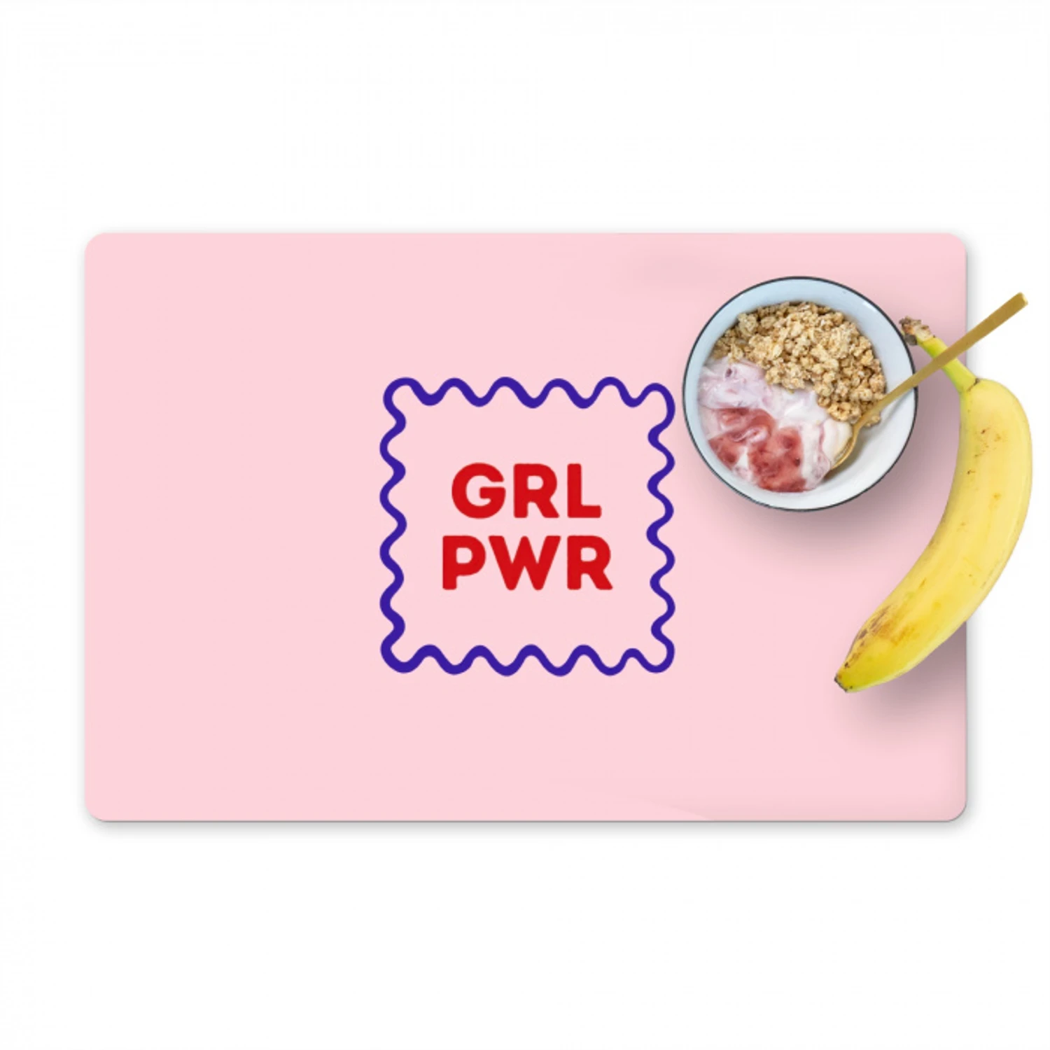 Grl pwr - Roze - Kader Placemat vinyl groot -zzzproduct_Kitchenyeah-website