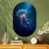 Kwal - Lichtgevend - Tentakels - Blauw Wandcirkel Ovaal Glas middel -sfeer2