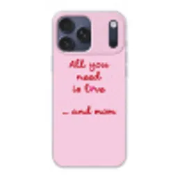 Moeder - Love - Tekst - Rood Telefoonhoesje iPhone 17 Pro Max klein -3d