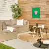 Groen - Hart - Minimalistisch - Valentijn tuinposter los doek klein -sfeer4