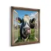 Doorkijk - Koe - Weiland - Dieren - Natuur aluminium wit klein -3d