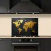 Wereldkaart - Goud - Steen keuken achterwand spatscherm klein -sfeer1