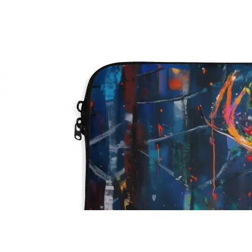 Rendier - Krans - Sprookjesachtig - Blauw laptophoes neopreen klein -detail