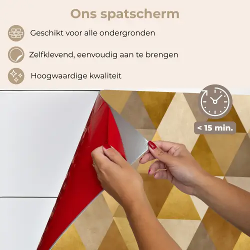 Geometrisch - Driehoek - Goud keuken achterwand spatscherm klein 900 -spatscherm_NL
