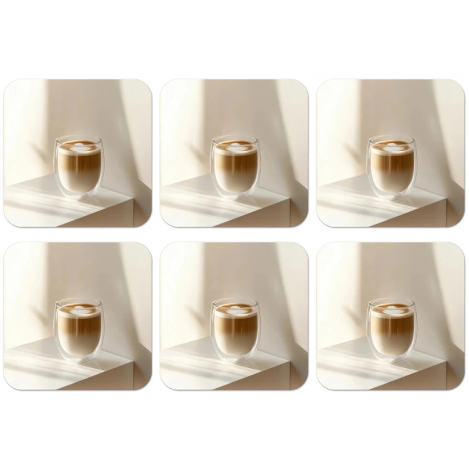 Mok - Latte - Minimalistisch - Schaduw onderzetter kurk middel -zkaufland3dotto