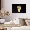 Friet - Goud - Chrome - Eten Wandkleed katoen klein -sfeer1