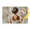 Vrouw - Verf - Abstract - Beige - Modern Placemat vinyl groot -zzzproduct_Kitchenyeah-website