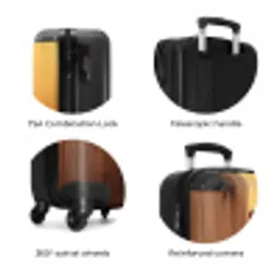 Een aap achter houten muur NBS - Handbagage koffer - Kinderen Unisex middel zzzzzzzbolletjes_ENG