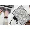 Steentjes - Grijs - Ovaal laptophoes neopreen klein 279 -bureau