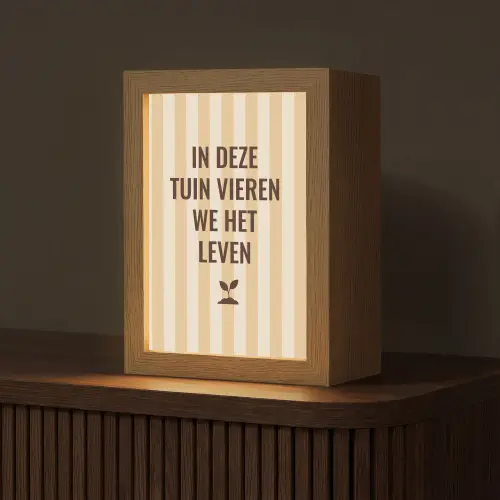 Tuin - Quote - Strepen - Zomer Light Box met kabel (Tafellamp) klein -z3d_website
