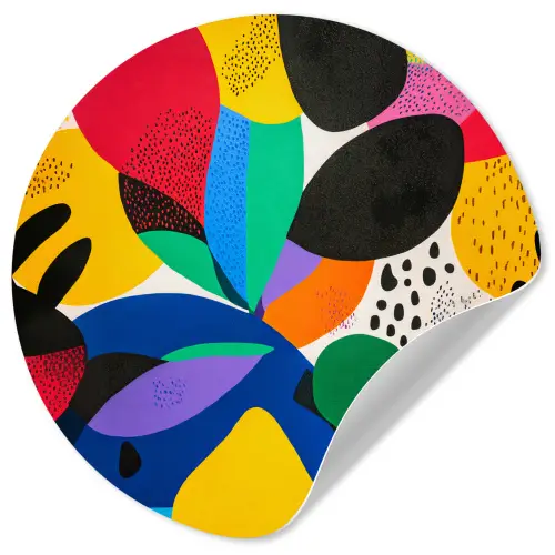 Vormen - Stippen - Kleurrijk Wandcirkel behangsticker klein -3d