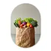 Papieren - Boodschappen - Groente - Kleurrijk Wandcirkel Ovaal Glas middel -3d