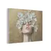 Gezicht - Bloemen - Goud - Abstract PET vilt klein -3d
