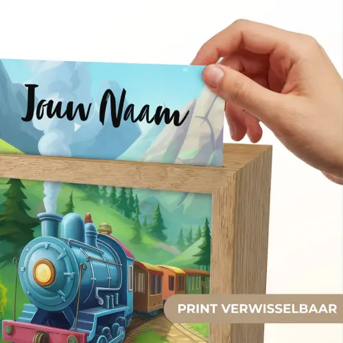 Trein - Bloemen - Kinderen - Natuur Light Box met kabel (Kinderlampje) klein -USP_websiteprintNL