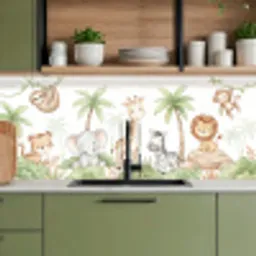 Dieren - Jungle - Pastel keuken achterwand 2 middel -sfeer3