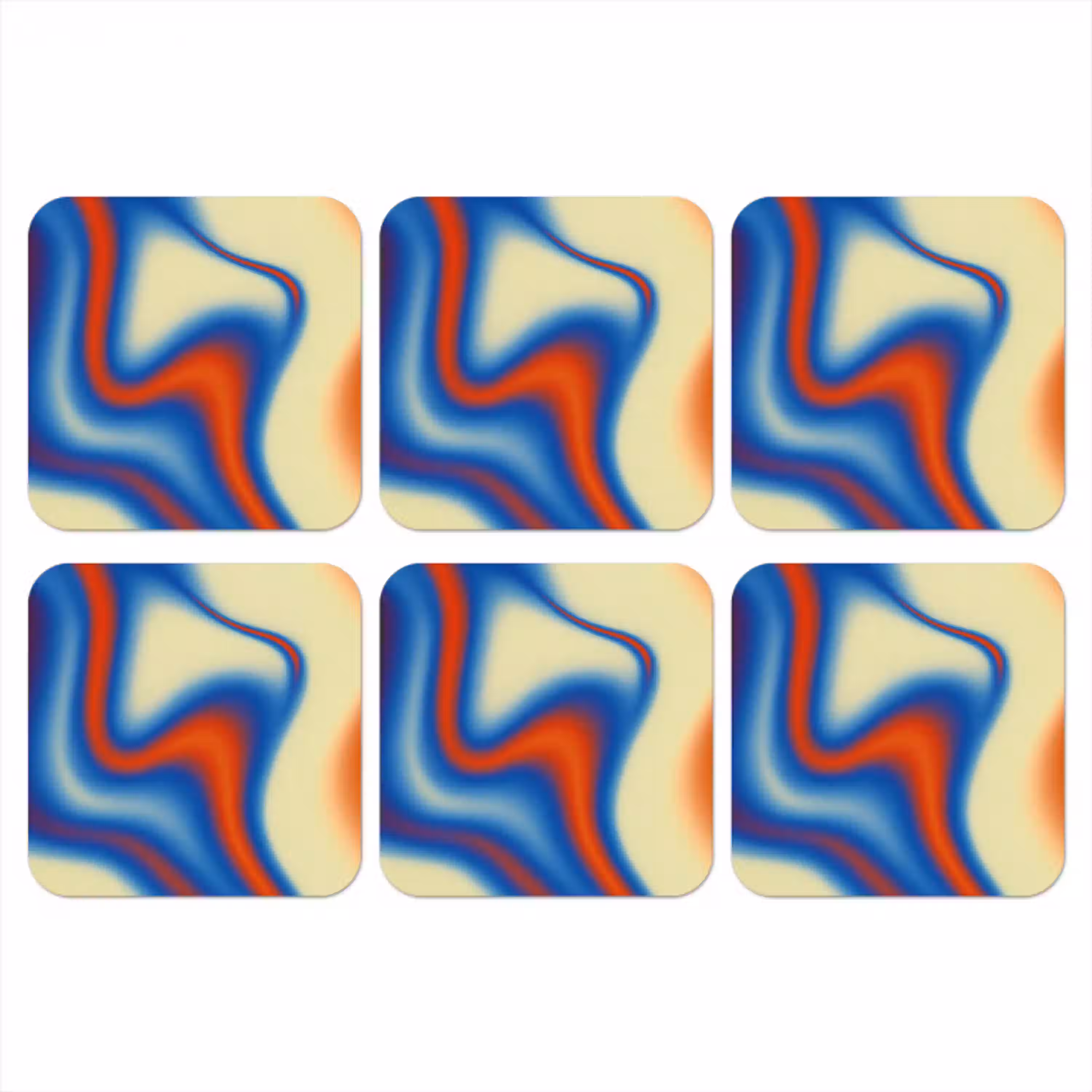 Golven - Kleurrijk - Abstract onderzetter kurk middel -3d