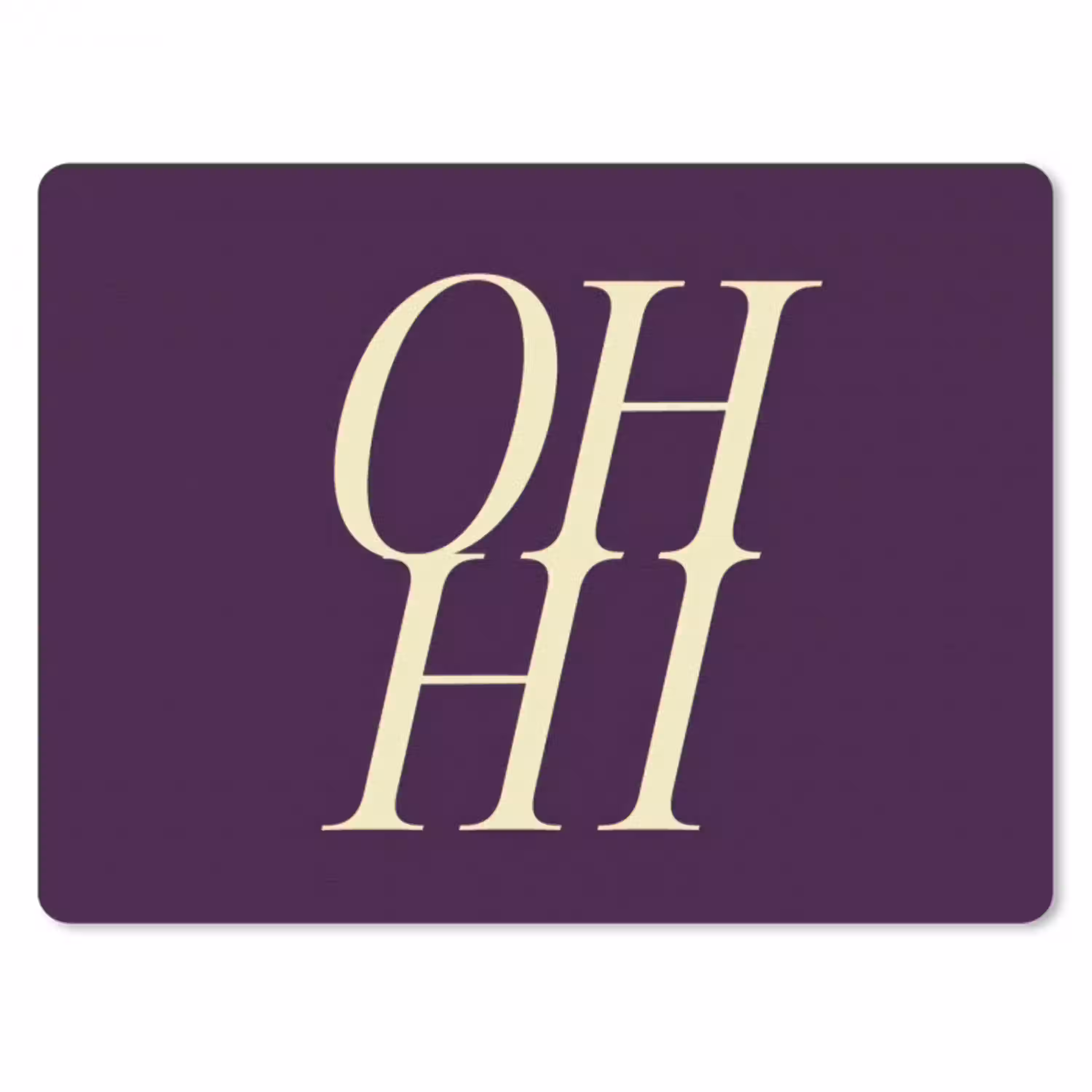 Oh hi - Paars - Minimalistisch muismat rubber klein -3d