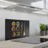 Pollepel - Specerijen - Kruiden - Groen - Bruin - Rustiek keuken achterwand spatscherm klein -3d_schuin
